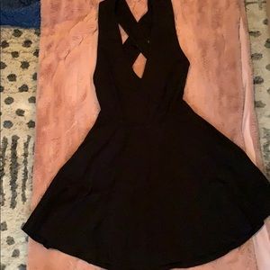 Lulu’s Black Backless Skater Dress